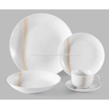 20 Pieces Porcelain Coupe Dinner Set